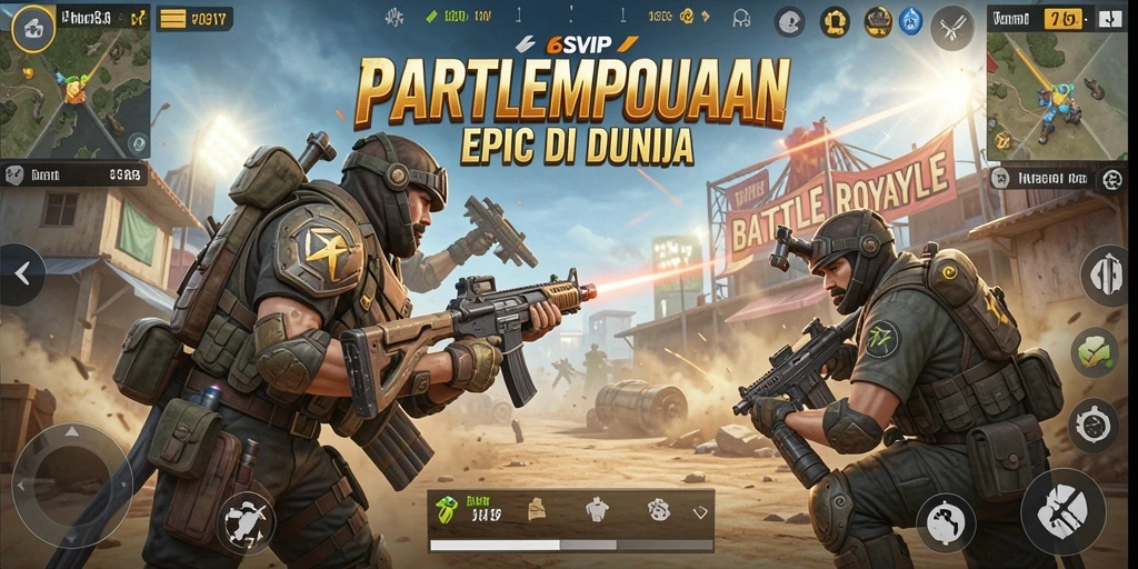 Gameplay seru dalam pertempuran Battle Royale 6SVIP.
