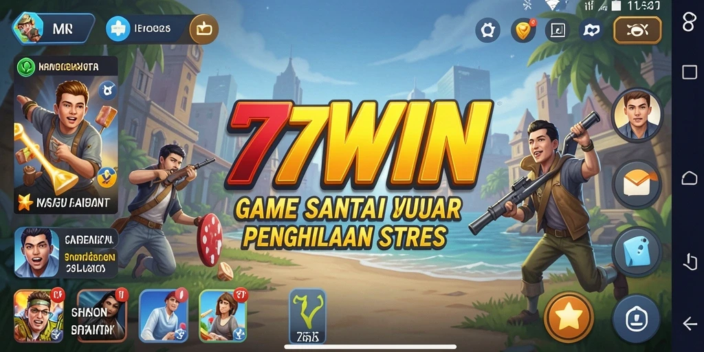 Tampilan permainan 77WIN yang cerah dan penuh warna.