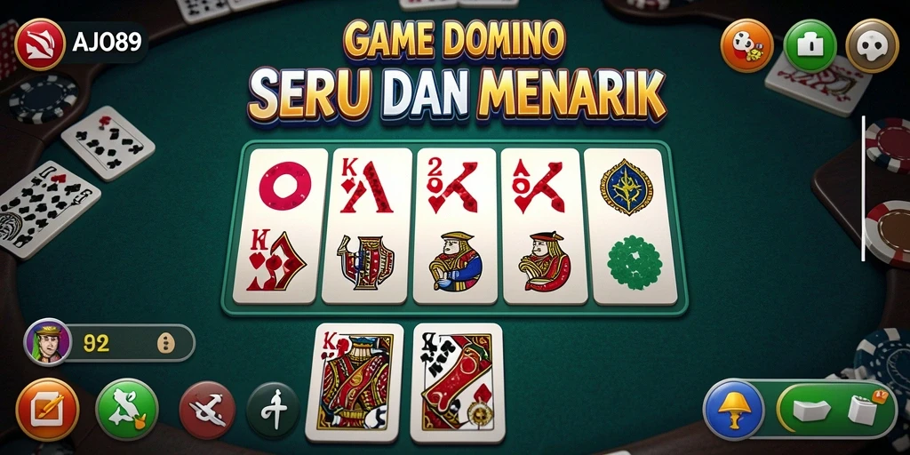 Tampilan menarik dari gameplay Domino AJO89 yang seru.