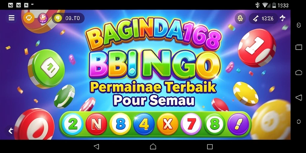 Screenshot gameplay Bingo BAGINDA168 dengan antarmuka menarik.