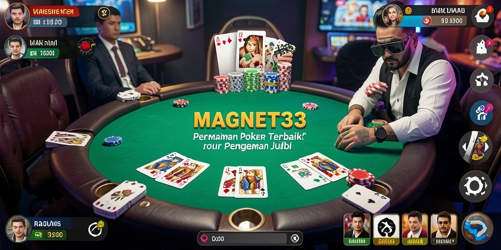 Tampilan gameplay Poker yang seru dan mendebarkan di MAGNET33.