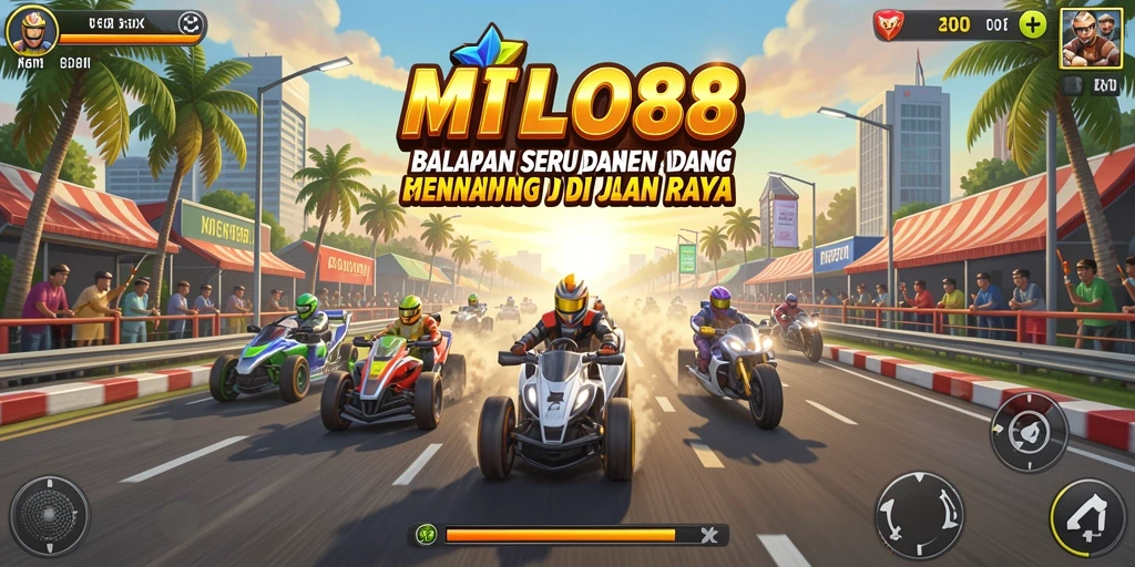 Gameplay balapan yang penuh aksi dan tantangan di MILO88.