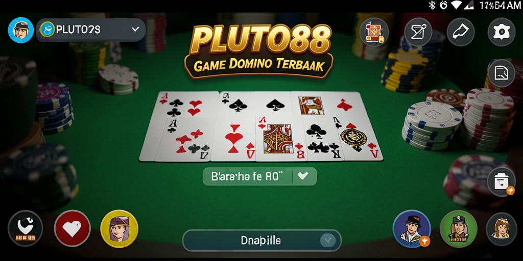 Tampilan gameplay seru di PLUTO88 saat bermain domino.