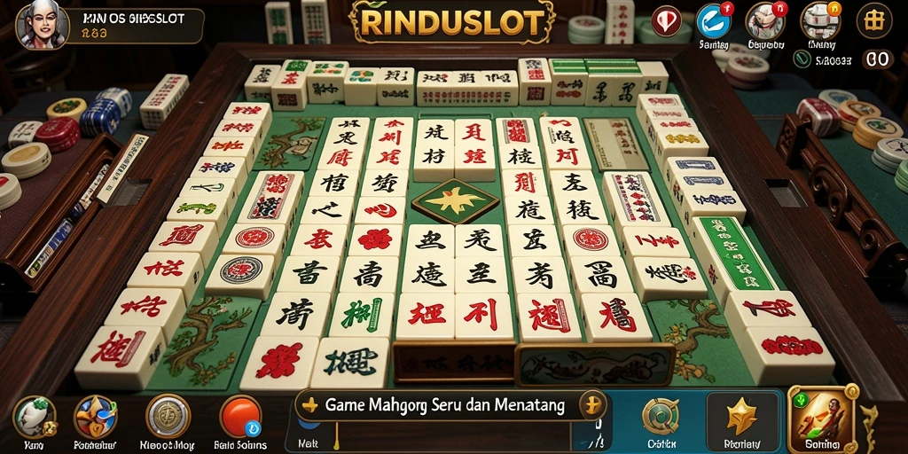 Screenshot menampilkan gameplay seru RINDUSLOT di dunia Mahjong.