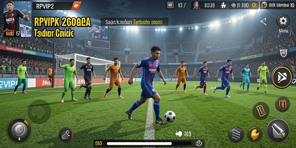 Gameplay mendebarkan dalam RPVIP2 yang menampilkan aksi sepak bola.