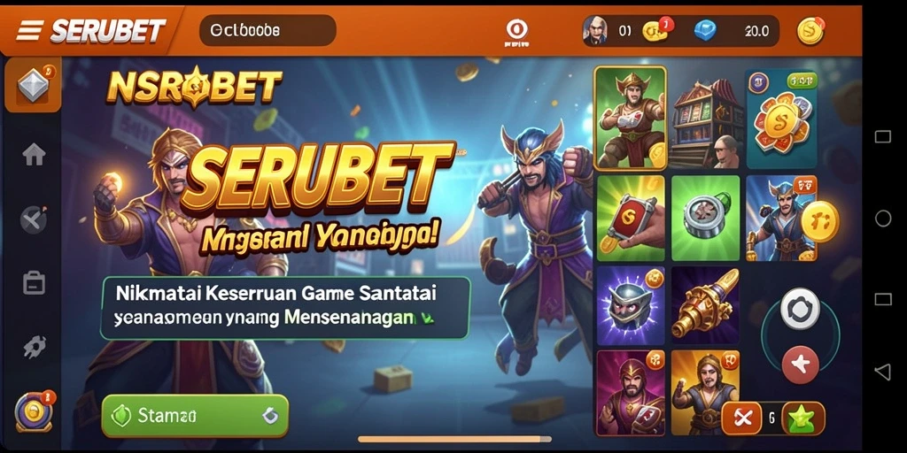 Tampilan menarik dari gameplay SERUBET yang menyenangkan.